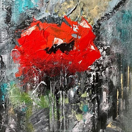 Flower poppy geschilderd door Gemstones-Art