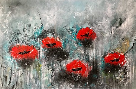 Flower poppy geschilderd door Gemstones-Art